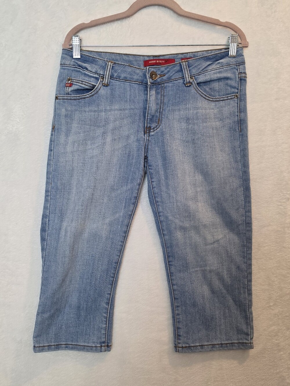 Vintage Y2K Miss Sixty Light Wash Denim Capri Jeans Style Name MARY J Size 30